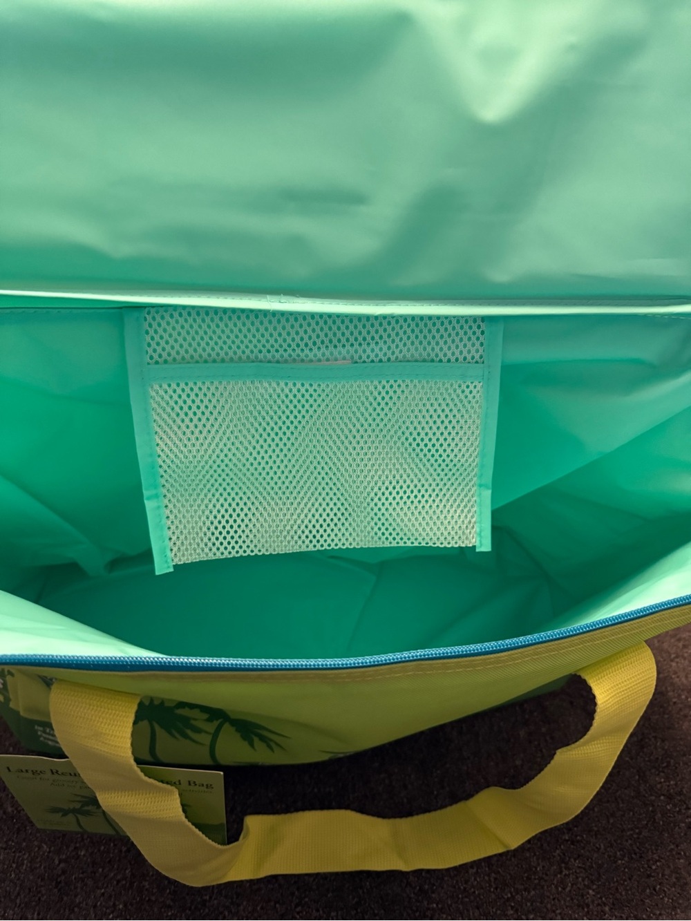 NWT Trader Joe's Lime Green Insulated Bag Large 8 Gallon Reusable Cooler Tote - Picture 2 of 10